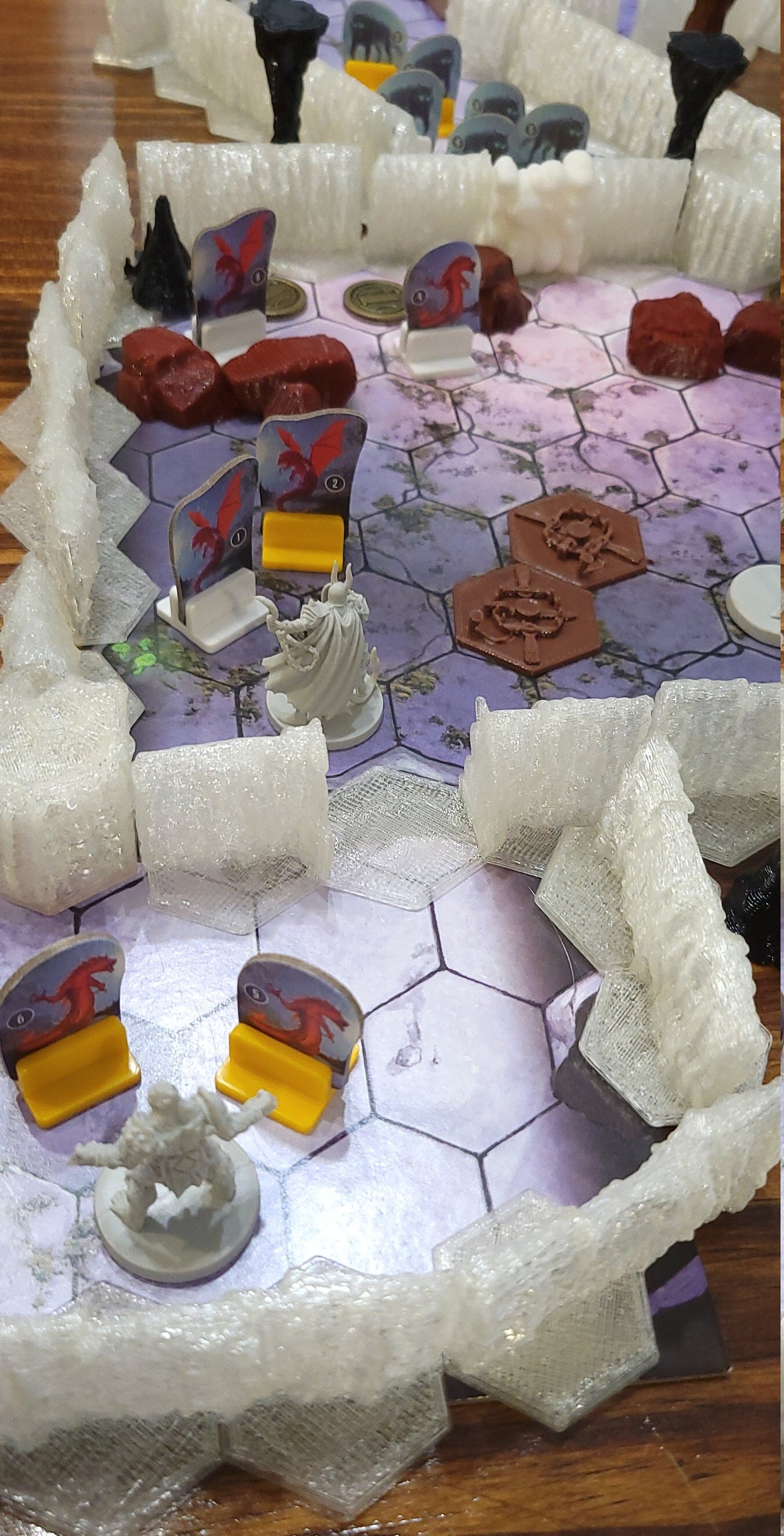 Ice Walls - Compatible with Gloomhaven, Frosthaven, Jaws of the Lion, D&D, Pathfinder, hex base miniatures
