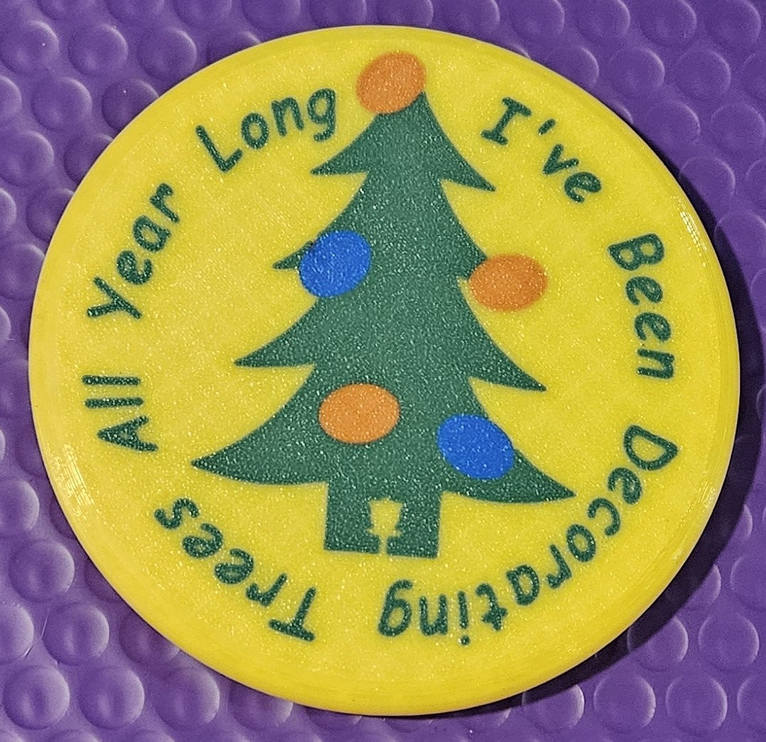 Christmas Disc Golf Mini Marker - 3D Printed