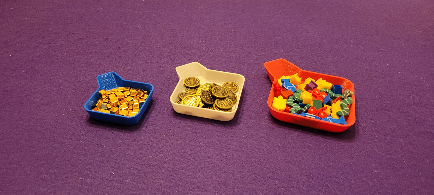 Universal Game Piece Holder and Token Trays