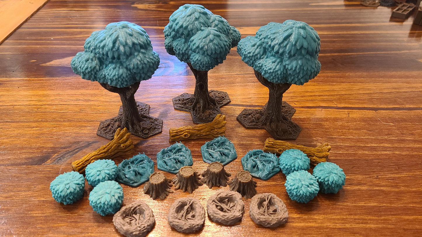 Forest Scenery for Gloomhaven, JotL, Frosthaven, DnD, and other table top RPG games