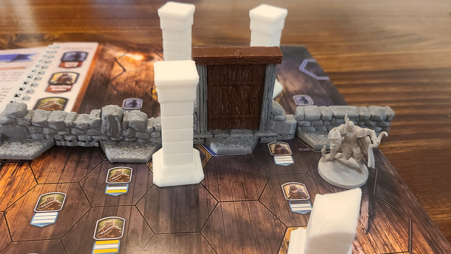 Sandstone Walls - Compatible with Gloomhaven, Frosthaven, Jaws of the Lion, Pathfinder, hex base miniatures