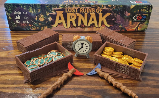 Lost Ruins of Arnak Add-Ons - coins/compasses/staff/clock/crates