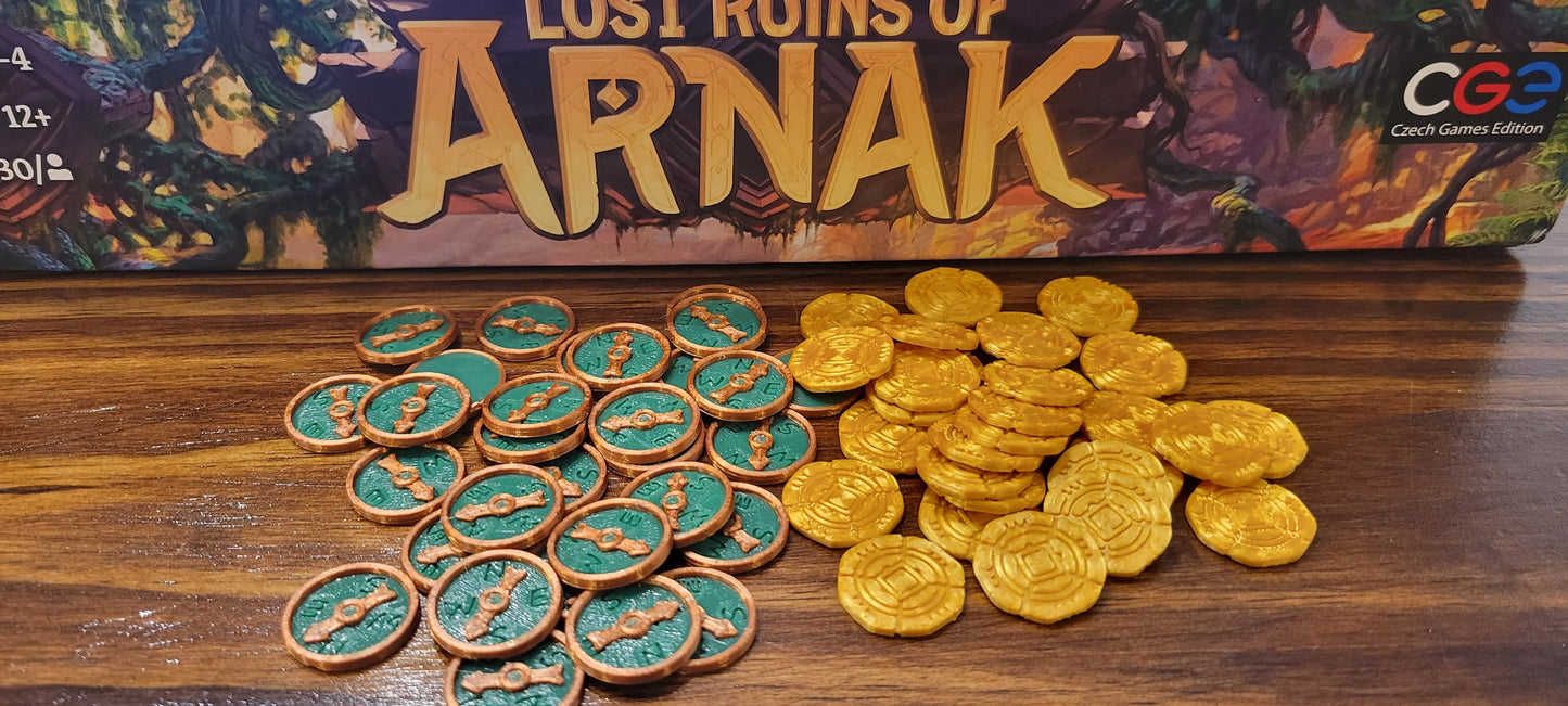 Lost Ruins of Arnak Add-Ons - coins/compasses/staff/clock/crates
