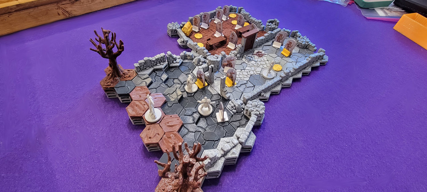 Gloomhaven Hex Terrain Tiles - OpenLock - Table Top Gaming - Modular Tile System