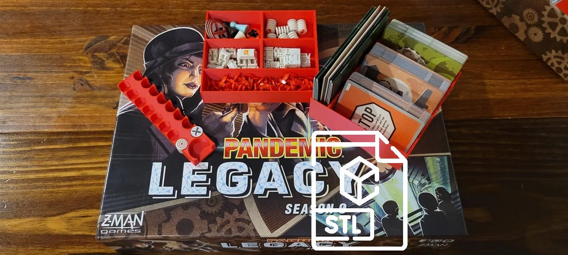 Pandemic Legacy Season 0 Inserts/Organizers - STL files digital download